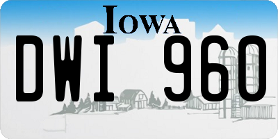 IA license plate DWI960