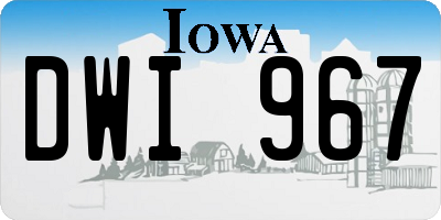 IA license plate DWI967
