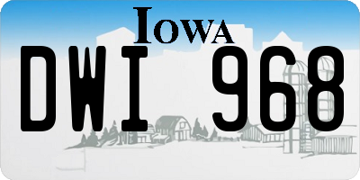 IA license plate DWI968