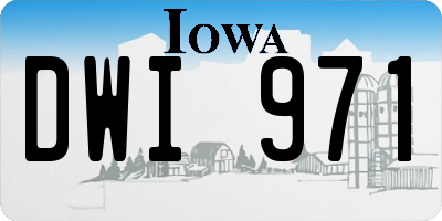IA license plate DWI971