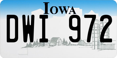 IA license plate DWI972
