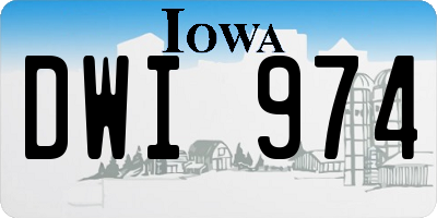 IA license plate DWI974