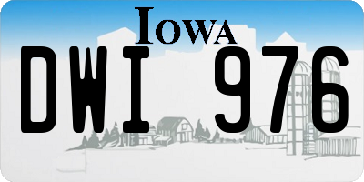 IA license plate DWI976