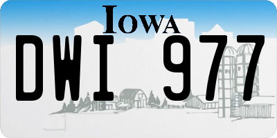 IA license plate DWI977