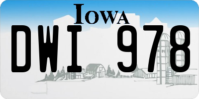 IA license plate DWI978
