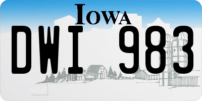IA license plate DWI983