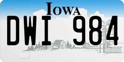 IA license plate DWI984