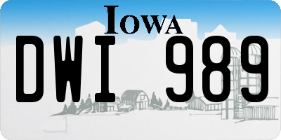 IA license plate DWI989