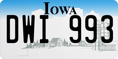 IA license plate DWI993