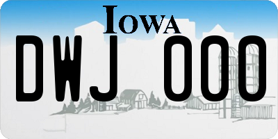 IA license plate DWJ000