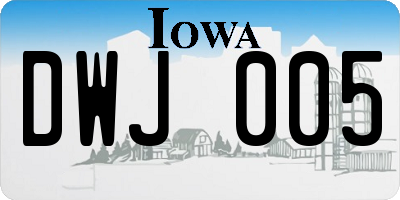 IA license plate DWJ005