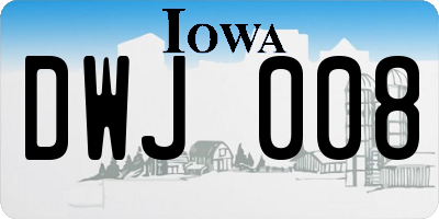 IA license plate DWJ008