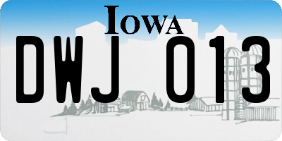 IA license plate DWJ013