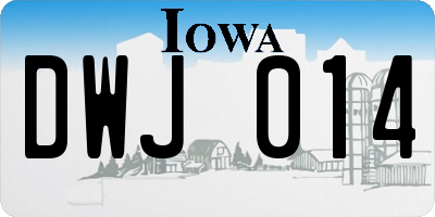 IA license plate DWJ014