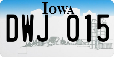 IA license plate DWJ015