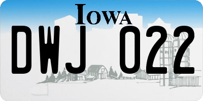 IA license plate DWJ022