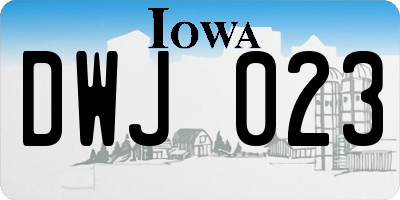 IA license plate DWJ023