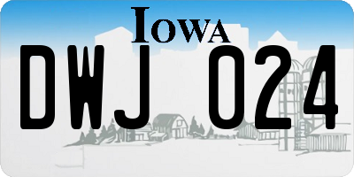 IA license plate DWJ024