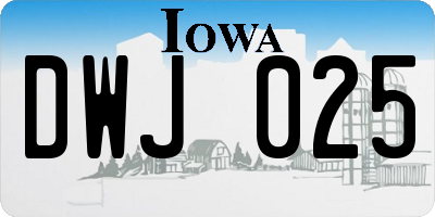 IA license plate DWJ025