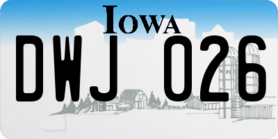 IA license plate DWJ026