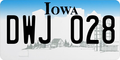 IA license plate DWJ028