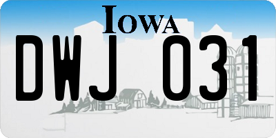 IA license plate DWJ031