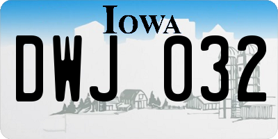 IA license plate DWJ032