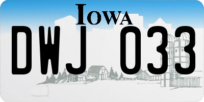 IA license plate DWJ033