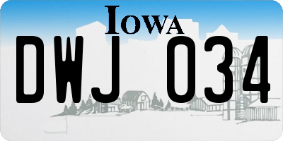 IA license plate DWJ034