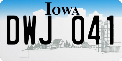 IA license plate DWJ041
