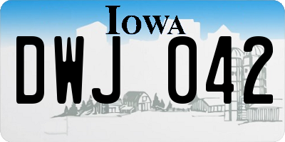 IA license plate DWJ042