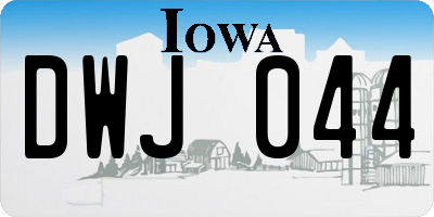IA license plate DWJ044