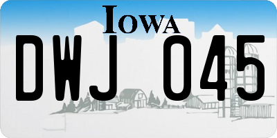 IA license plate DWJ045