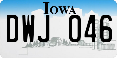 IA license plate DWJ046