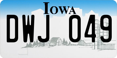 IA license plate DWJ049