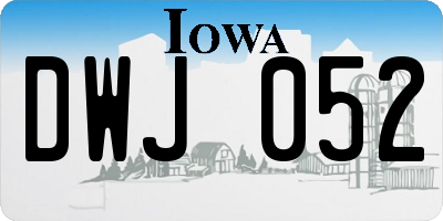IA license plate DWJ052