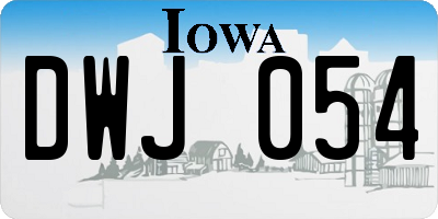 IA license plate DWJ054
