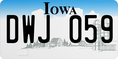 IA license plate DWJ059