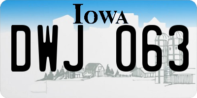 IA license plate DWJ063