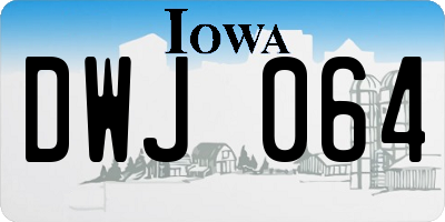 IA license plate DWJ064