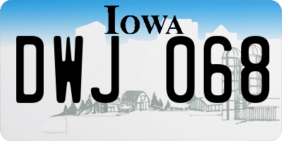 IA license plate DWJ068
