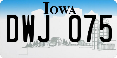 IA license plate DWJ075