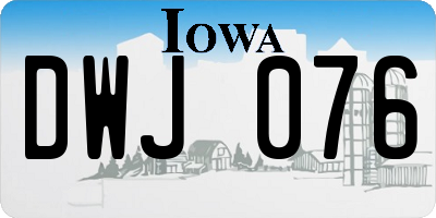 IA license plate DWJ076