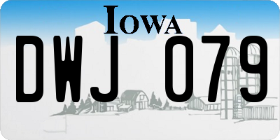 IA license plate DWJ079
