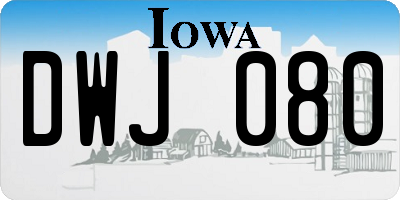 IA license plate DWJ080