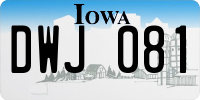 IA license plate DWJ081