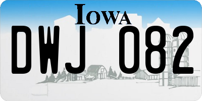 IA license plate DWJ082