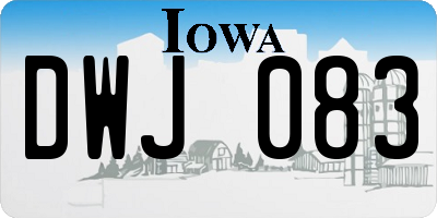 IA license plate DWJ083