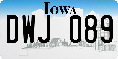 IA license plate DWJ089