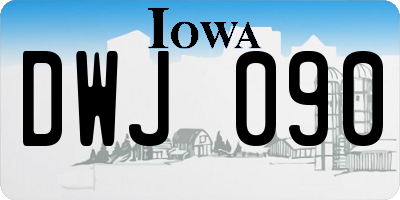 IA license plate DWJ090